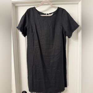 Tommy Bahama Black Short Sleeve Mid thigh dress 100% Linen